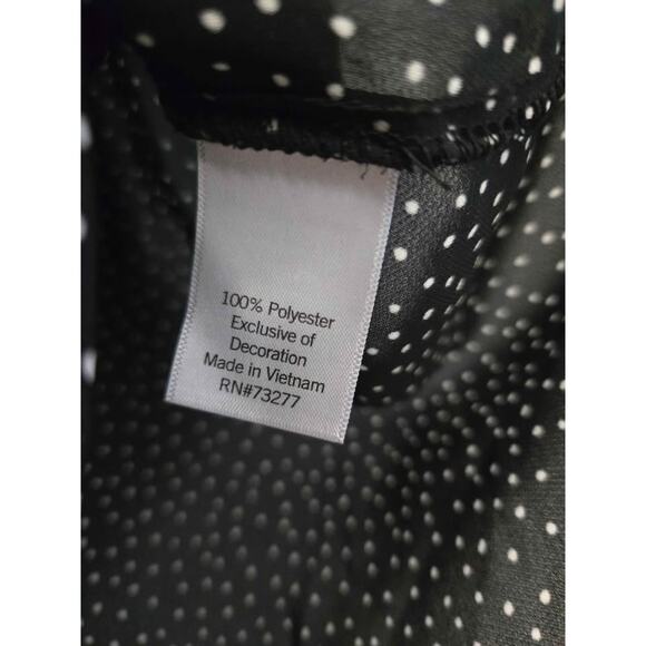 LC Lauren Conrad Black White Polka Dot Blouse Top Size Small Ruffle - Picture 4 of 5
